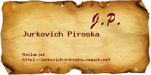 Jurkovich Piroska névjegykártya