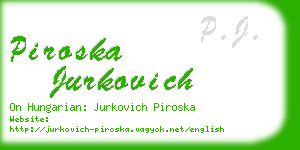 piroska jurkovich business card